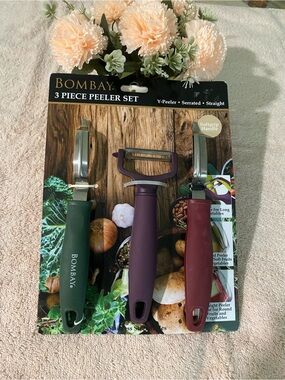 Bombay 3-Piece Peeler Set — Green, Purple, Red Wine